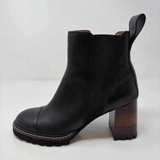 Pre-Owned Shoe Size 9.5 See by Chloe Black Booties