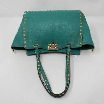 Pre-Owned Valentino Turqouise Leather Designer Handbag