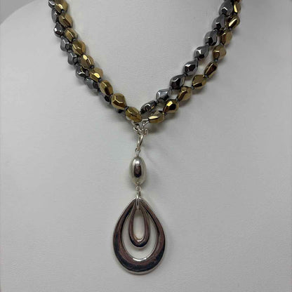 Pre-Owned Simon Sebbag Designs Silver/Gold Beaded Necklace