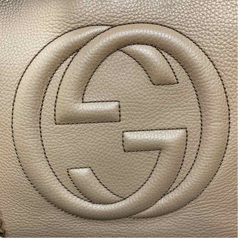 Pre-Owned Gucci Tan Leather Designer Handbag