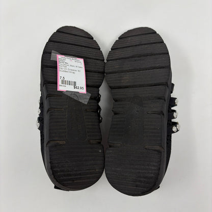 Pre-Owned Shoe Size 7.5 Bernie Mev Black Sneaker