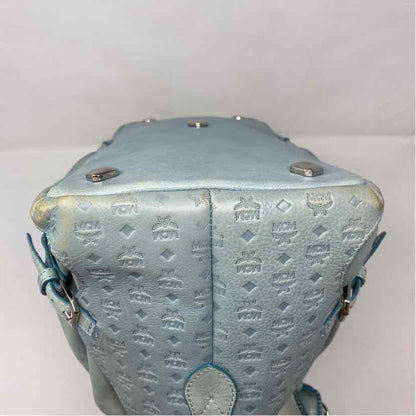 Pre-Owned MCM Turquoise Leather Designer Handbag