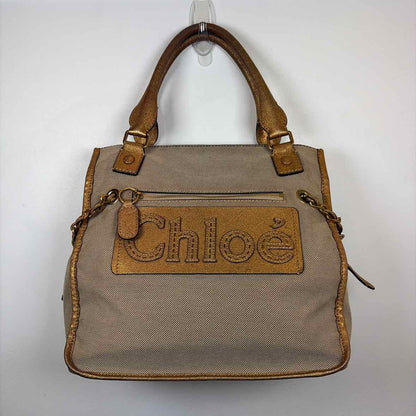 Pre-Owned Chloe Beige Canvas Designer Handbag