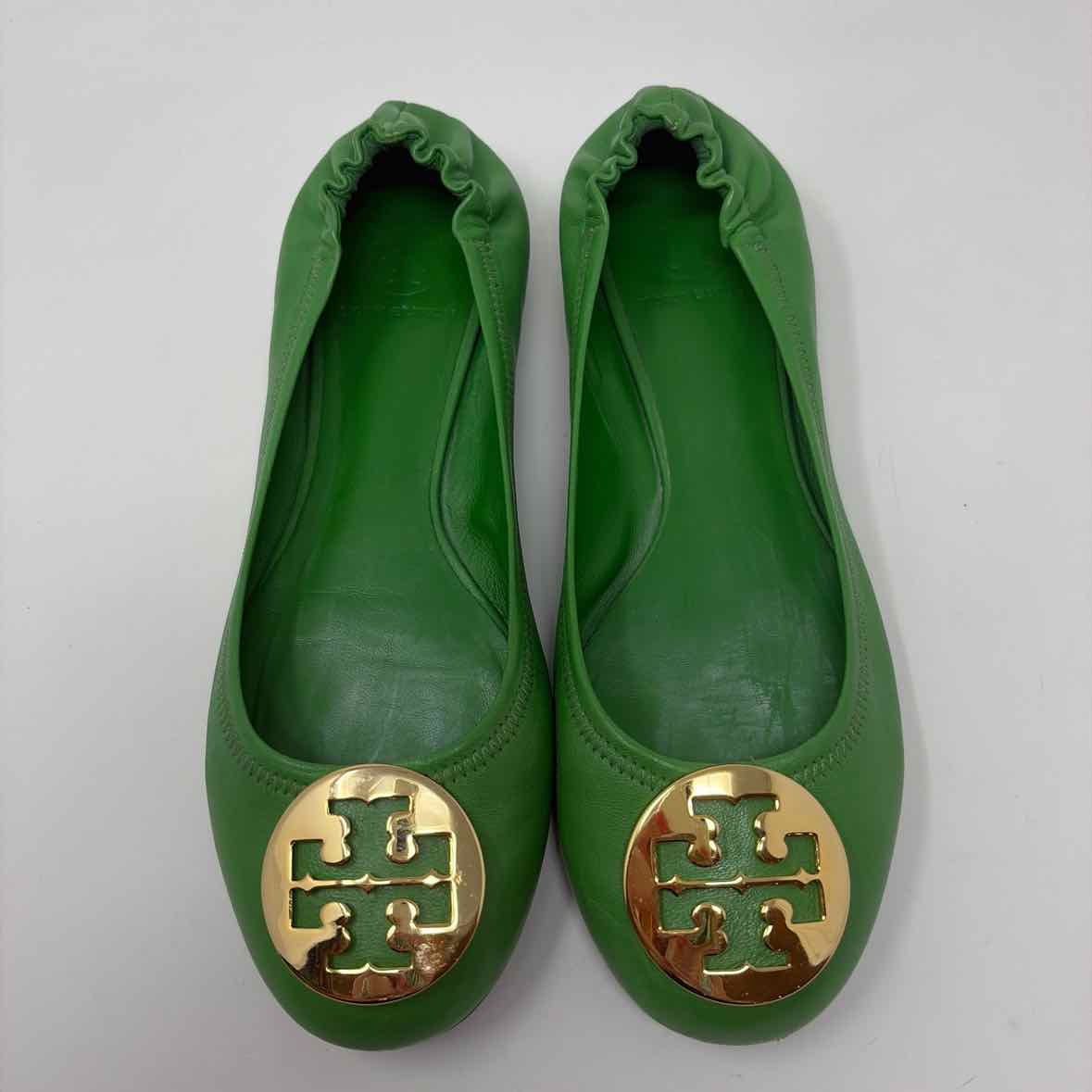 Pre-Owned Shoe Size 8 Tory Burch Green Flats