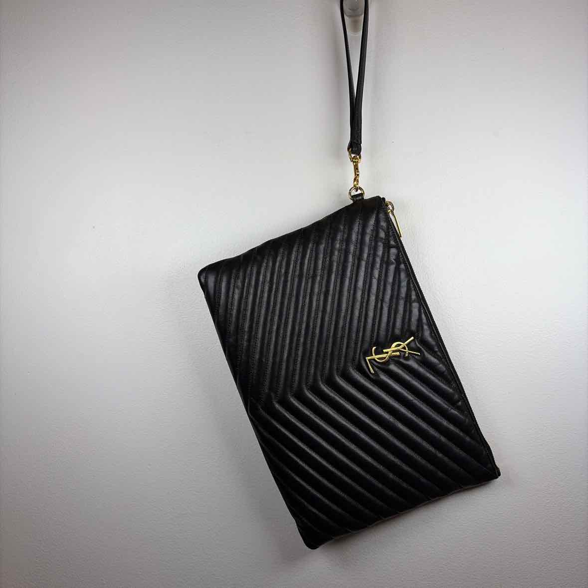 Pre-Owned Saint Laurent Black Leather Designer Handbag