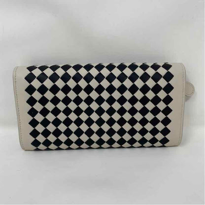 Pre-Owned Bottega Veneta Black/White Leather Designer Wallet