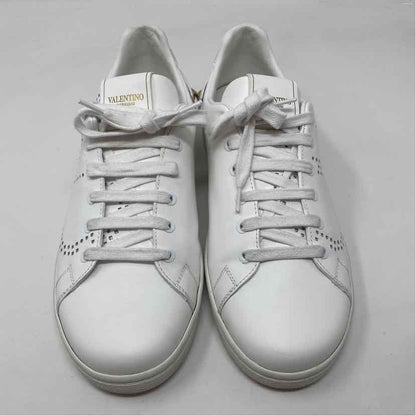 Pre-Owned Valentino White Leather Shoe Size 9.5 Designer Shoes