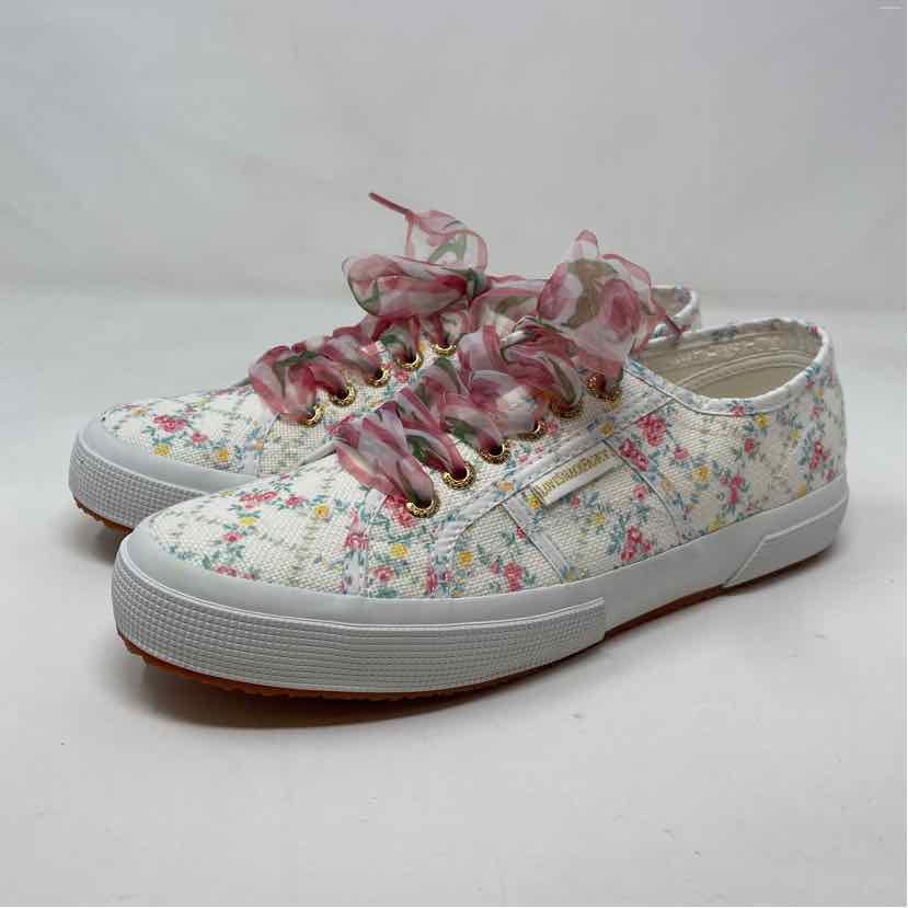 Pre-Owned Shoe Size 9 Superga White Floral Sneaker
