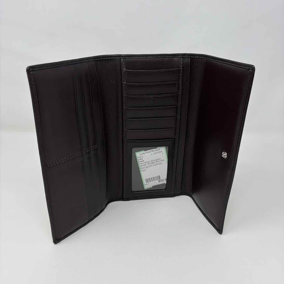 Pre-Owned Coach Monogram Canvas Wallet
