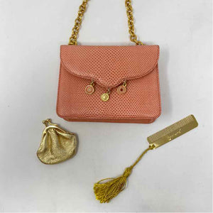Pre-Owned Judith Leiber Coral Leather Handbag