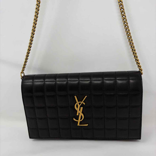 Pre-Owned Saint Laurent Black Leather Designer Handbag