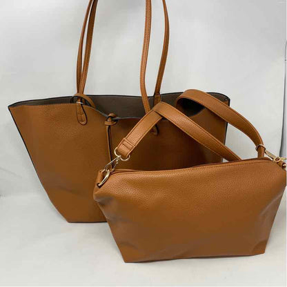 Boutique Cognac/Taupe faux leather Handbag