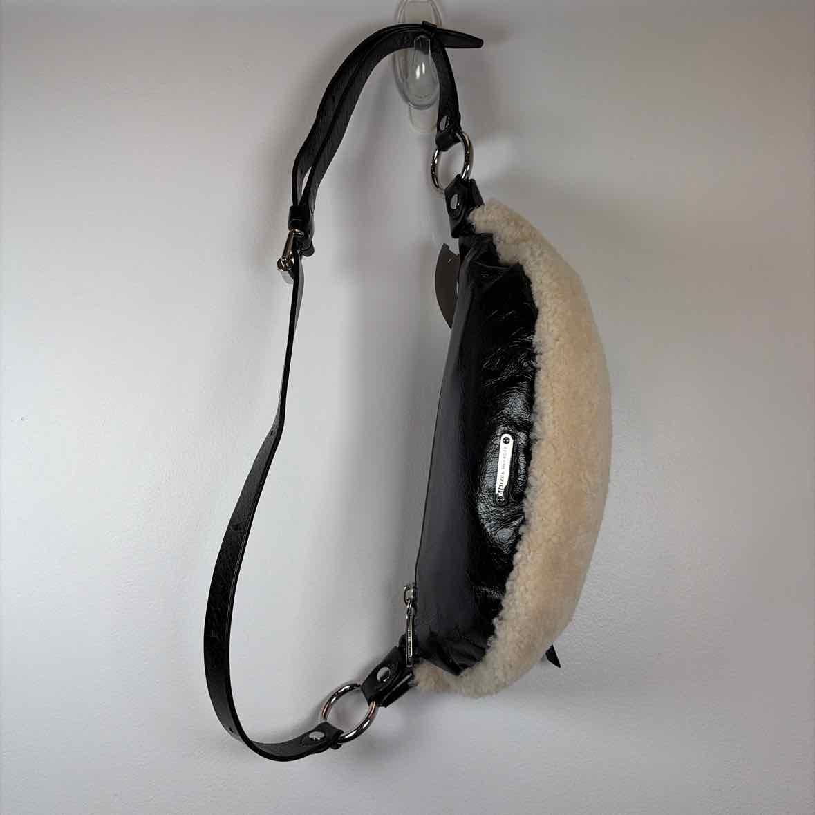 Pre-Owned Rebecca Minkoff Black/ Cream Shearling Handbag