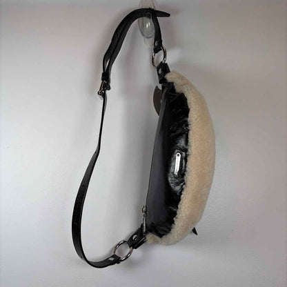 Pre-Owned Rebecca Minkoff Black/ Cream Shearling Handbag