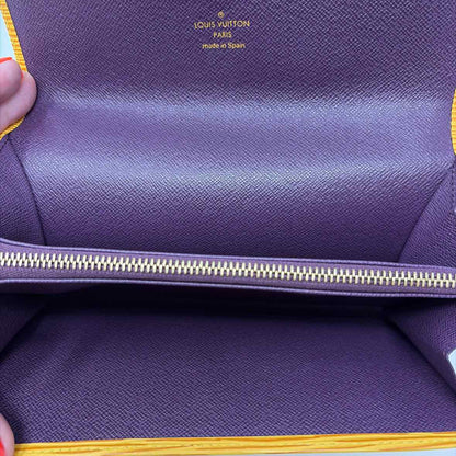 Pre-Owned Louis Vuitton Yellow Leather Designer Wallet