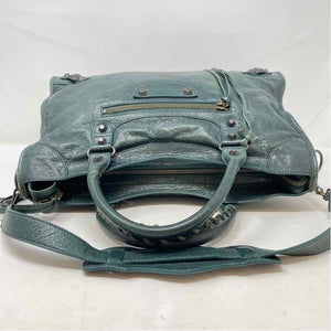 Pre-Owned Balenciaga Green Leather Designer Handbag