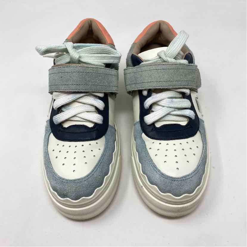 Pre-Owned Chloe White Multi Leather Shoe Size 7.5 Designer Shoes