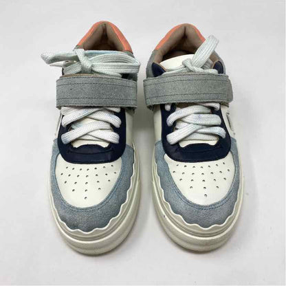 Pre-Owned Chloe White Multi Leather Shoe Size 7.5 Designer Shoes