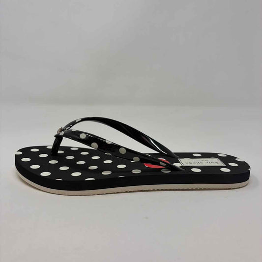 Pre-Owned Shoe Size 6 Kate Spade Black/White Flip Flops