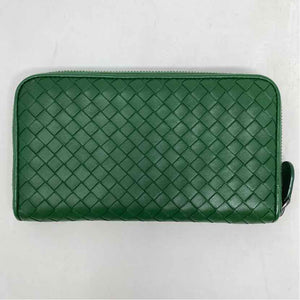 Pre-Owned Bottega Veneta Green Leather Designer Wallet