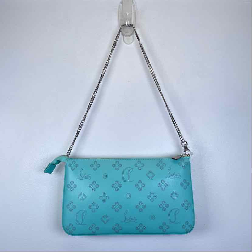 Pre-Owned Christian Louboutin Turqouise Leather Designer Handbag