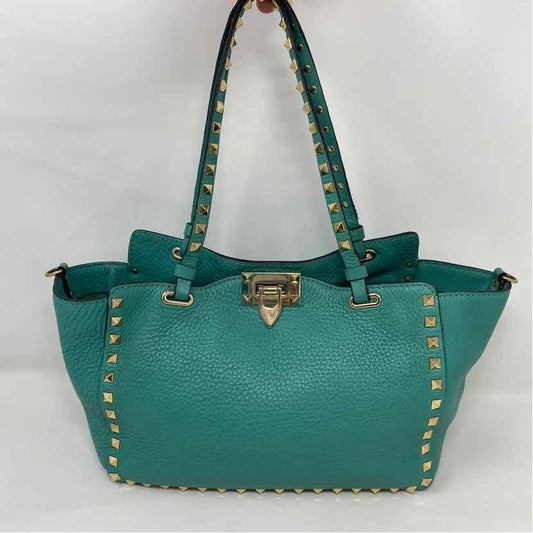 Pre-Owned Valentino Turqouise Leather Designer Handbag