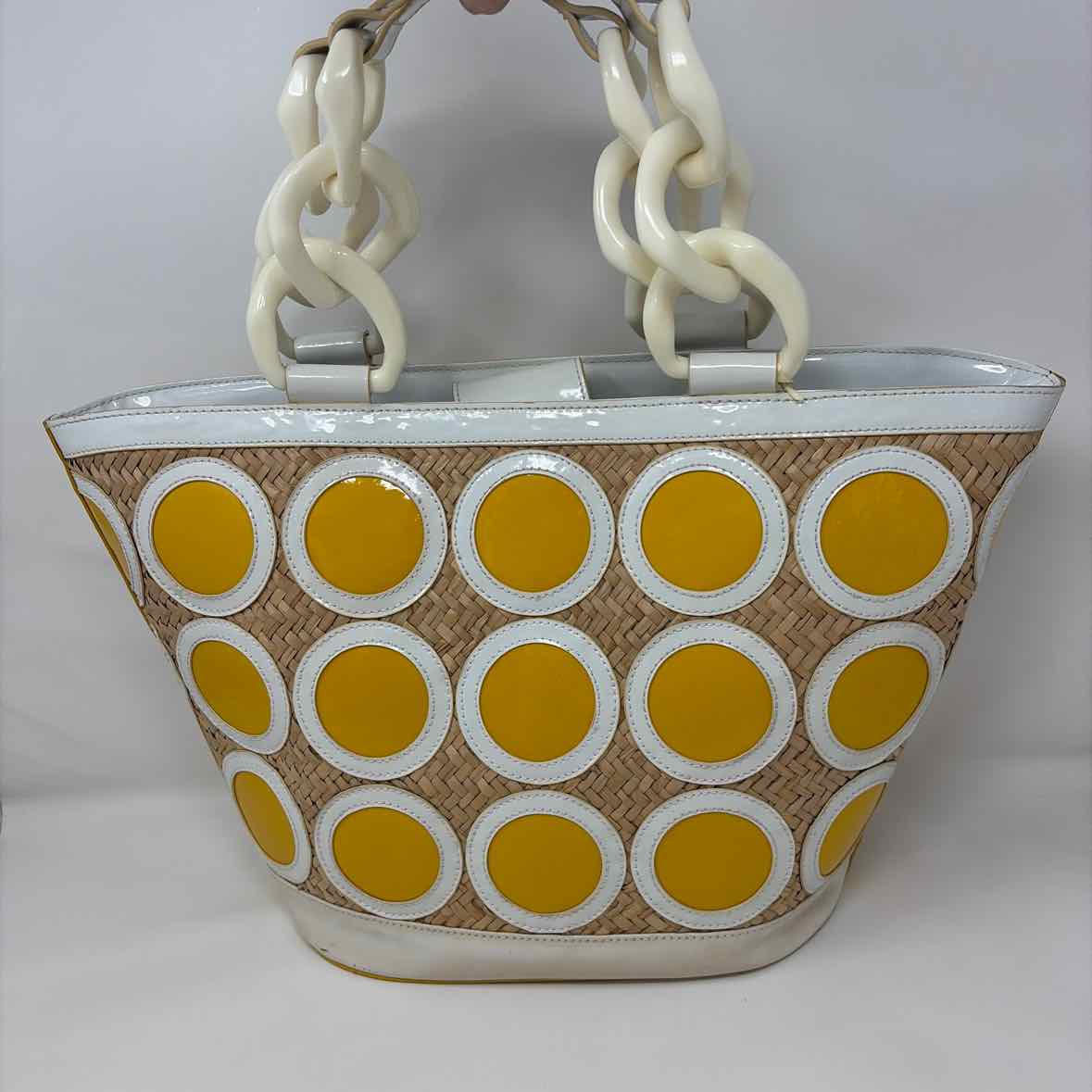 Pre-Owned Pa- Tou-Tou Yellow Multi Woven Handbag