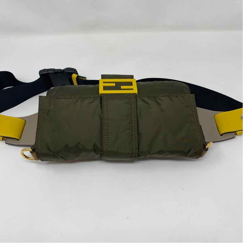 Pre-Owned Fendi Olive Nylon Designer Handbag