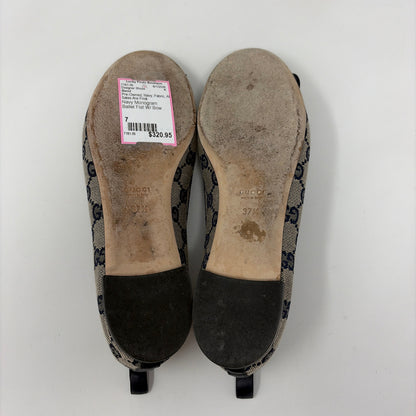 Pre-Owned Gucci Navy Fabric Shoe Size 7 Designer Shoes