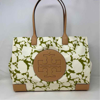 Pre-Owned Tory Burch Green Floral Nylon Handbag