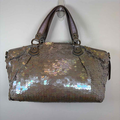 Pre-Owned Coach Silver Sequined Handbag