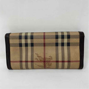 Pre-Owned Burberry Plaid Leather Designer Wallet
