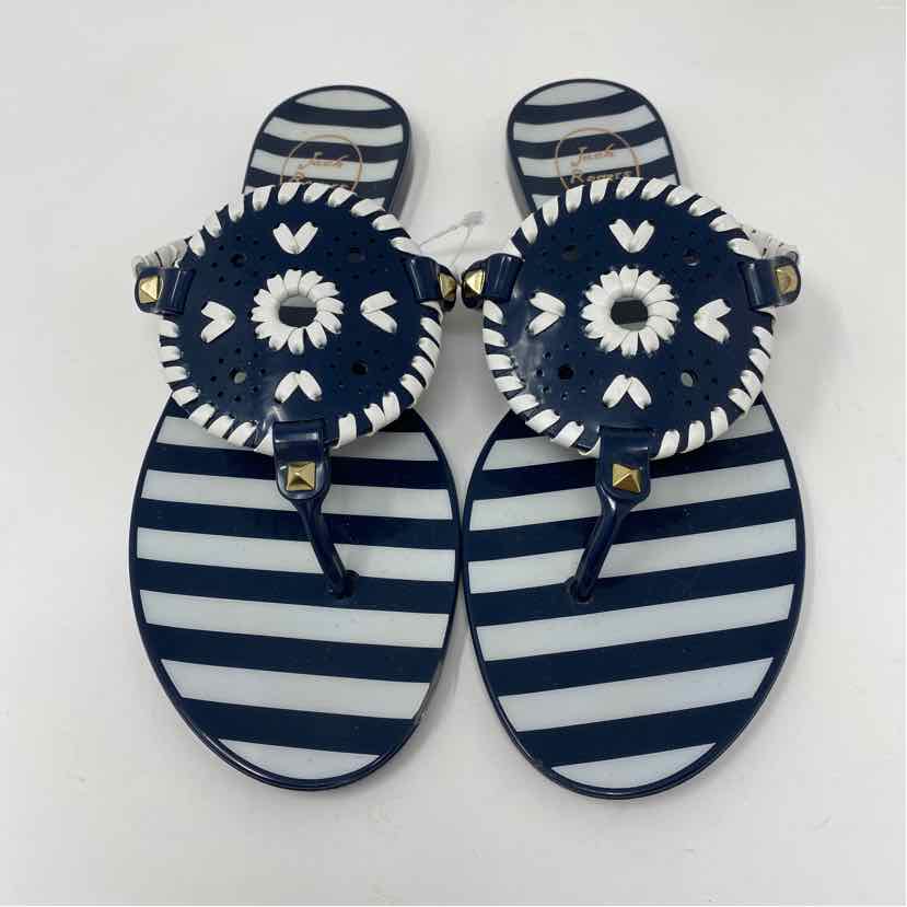Pre-Owned Shoe Size 7 Jack Rogers Navy Stripe Sandals