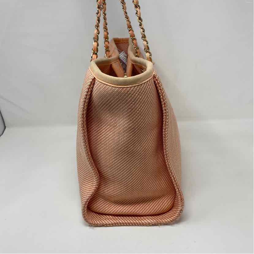 Pre-Owned Chanel Orange Canvas Designer Handbag