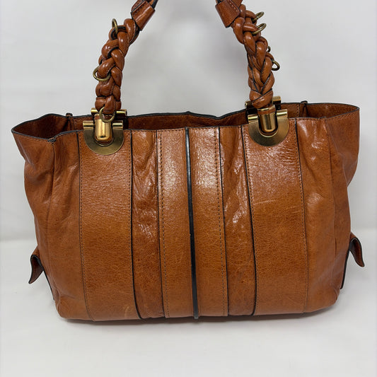 Pre-Owned Chloe Cognac Leather Designer Handbag