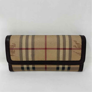 Pre-Owned Burberry Plaid Leather Designer Wallet