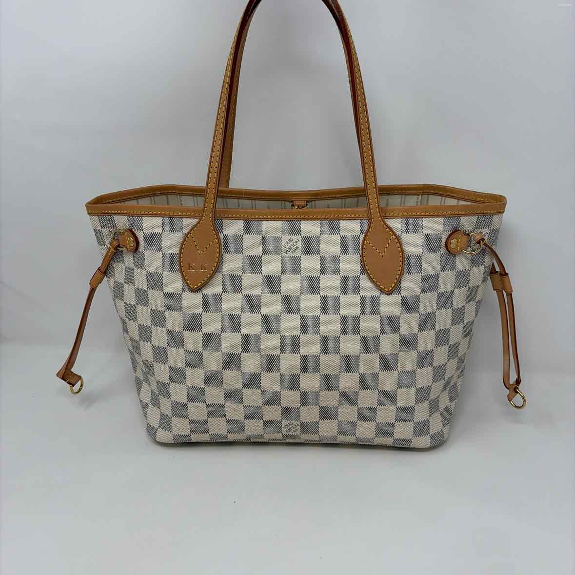 Pre-Owned Louis Vuitton Damier Azur Calf Hair Designer Handbag