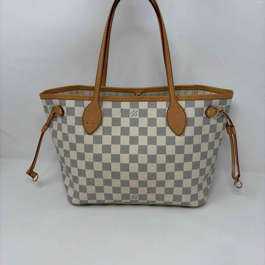 Pre-Owned Louis Vuitton Damier Azur Calf Hair Designer Handbag
