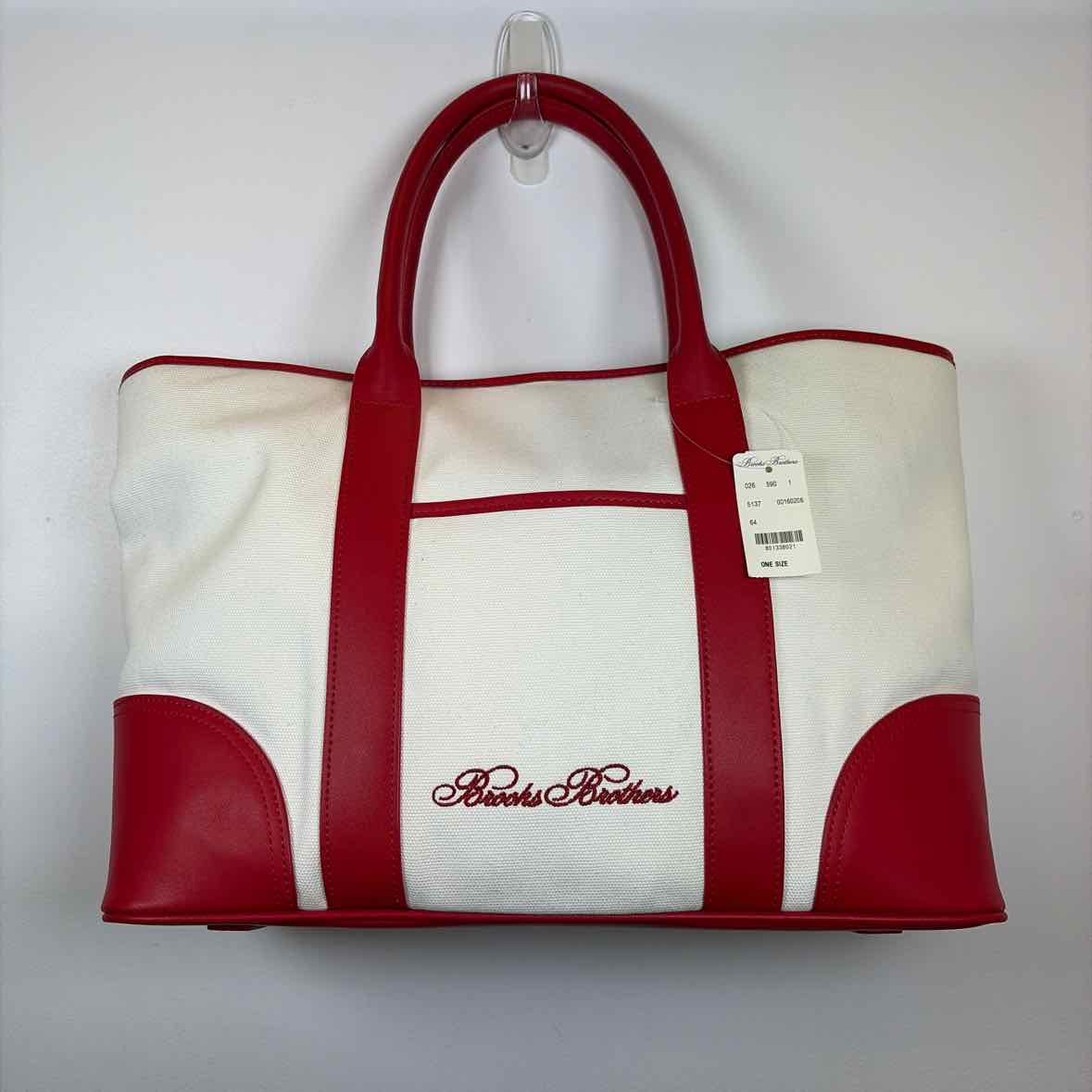 Pre-Owned Brooks Brothers Red Multi Fabric Handbag