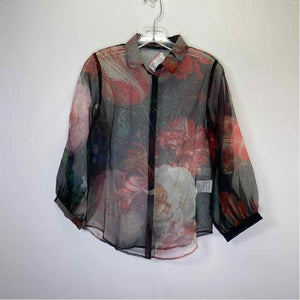 Pre-Owned Size S/M Pankaj & Nidhi Black Floral Top