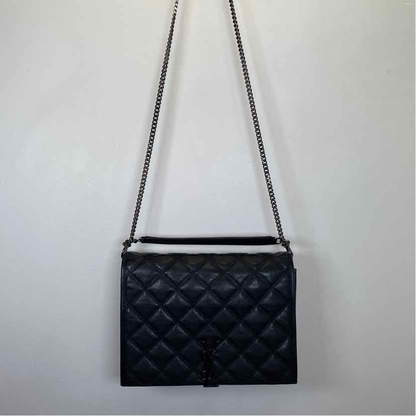 Pre-Owned Saint Laurent Black Leather Designer Handbag