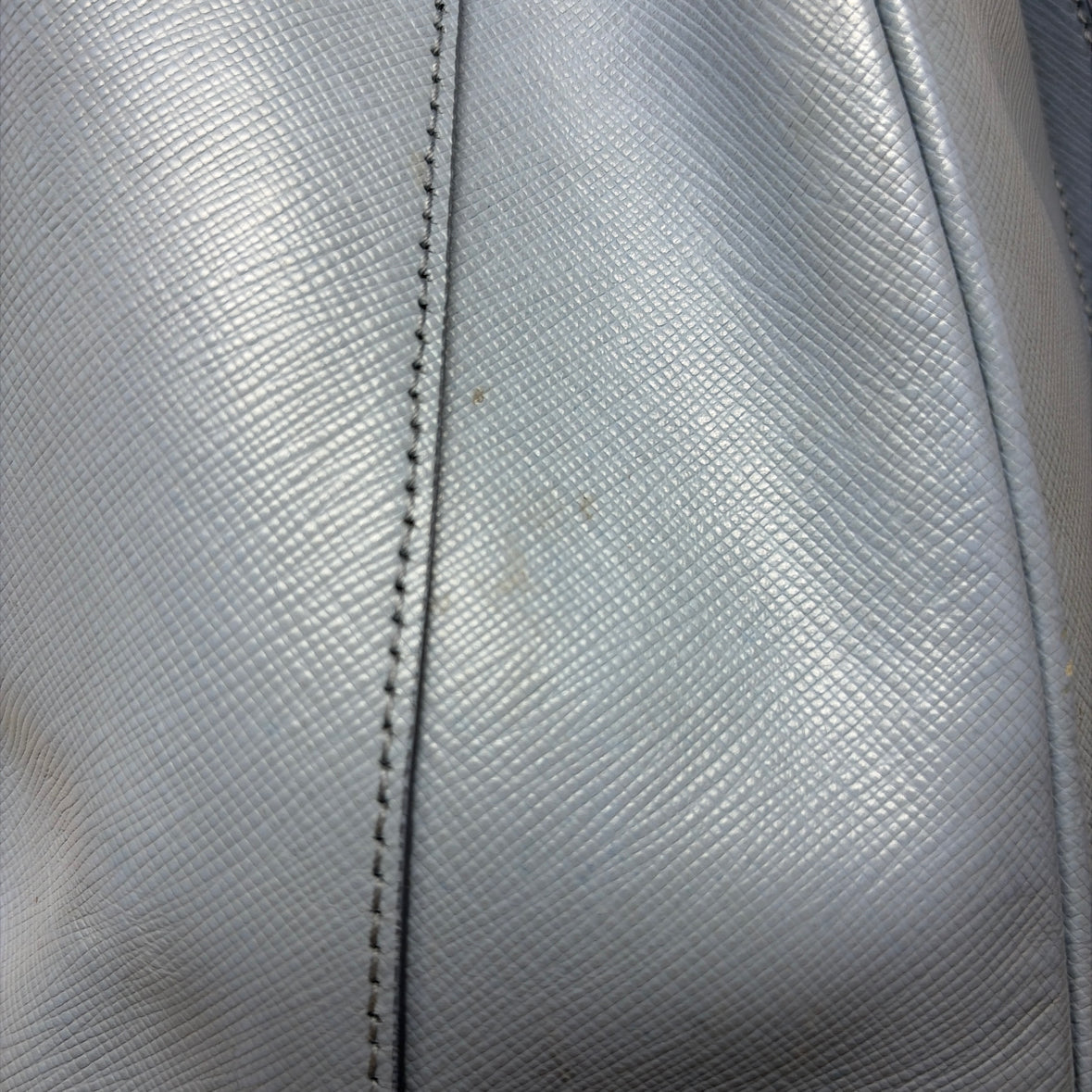 Pre-Owned Prada Light Blue Leather Designer Handbag