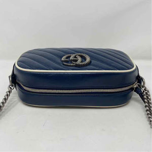 Pre-Owned Gucci Navy Leather Designer Handbag