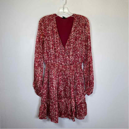 Pre-Owned Size M Aqua Red Floral Casual Dress