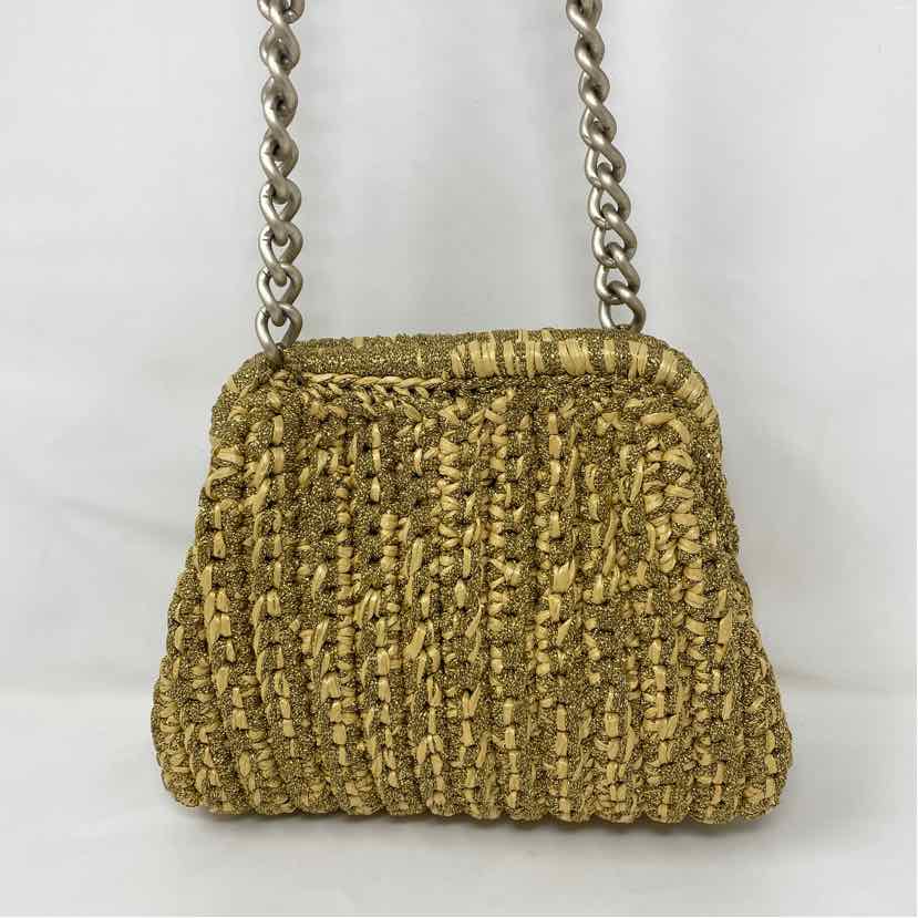 Pre-Owned Made in Italy Gold Fabric Handbag