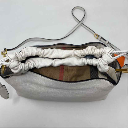 Pre-Owned Burberry White Leather Designer Handbag