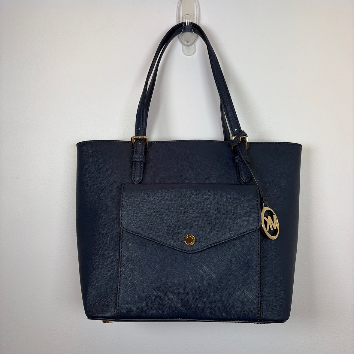 Pre-Owned Michael Kors Navy Coated Canvas Handbag