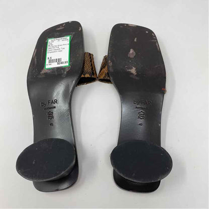 Pre-Owned Shoe Size 9.5 By Far Brown Print Heels