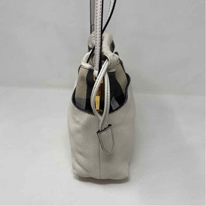 Pre-Owned Burberry White Leather Designer Handbag
