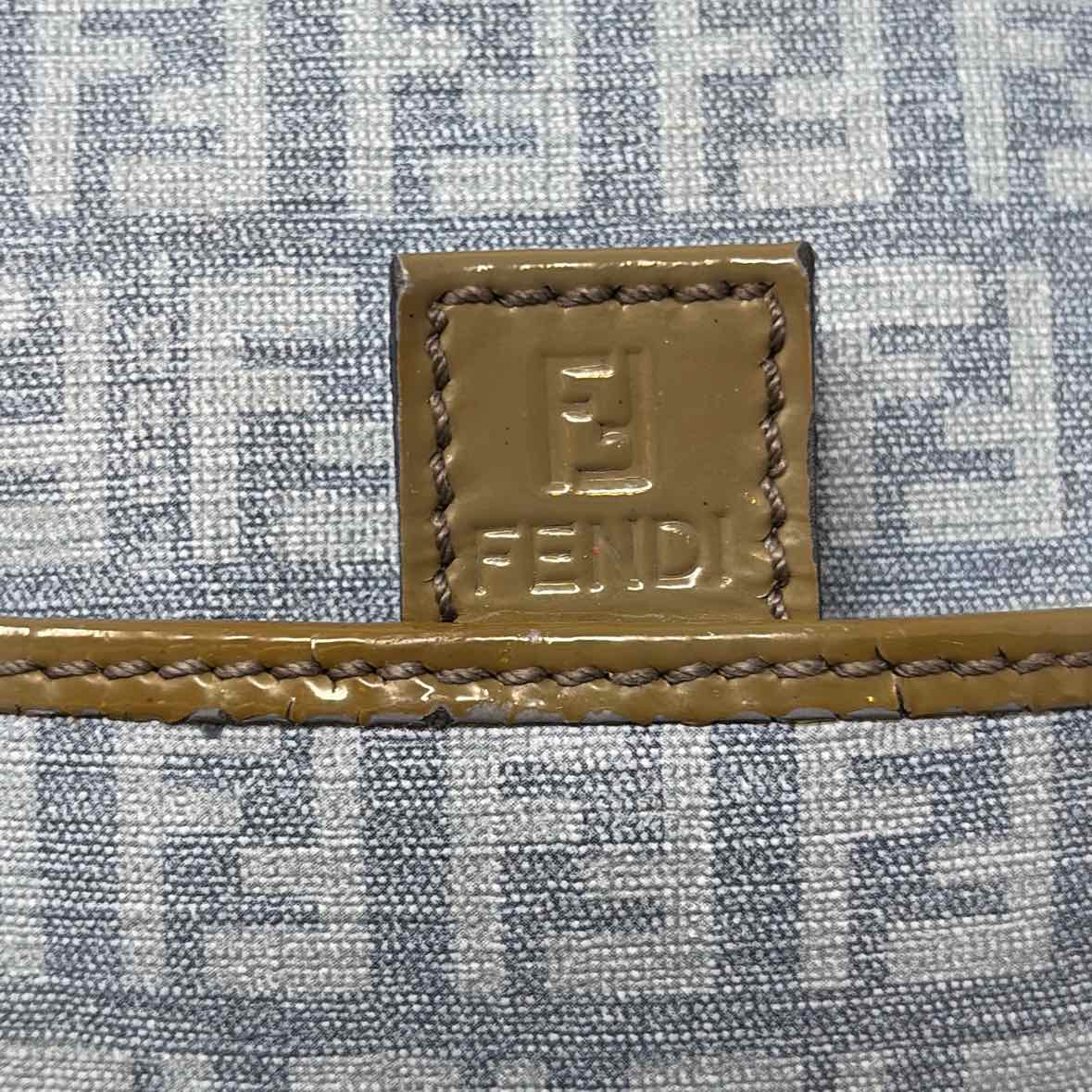 Pre-Owned Fendi Blue Canvas Designer Handbag